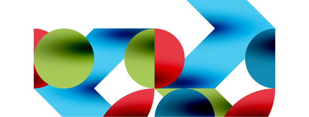 Circle pattern, round elements with lines and arrows composition for wallpaper, banner, background or landing