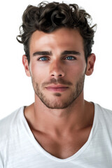 Fototapeta premium Portrait Foto für Ausweis - Junger Mann mit Dreitagebart