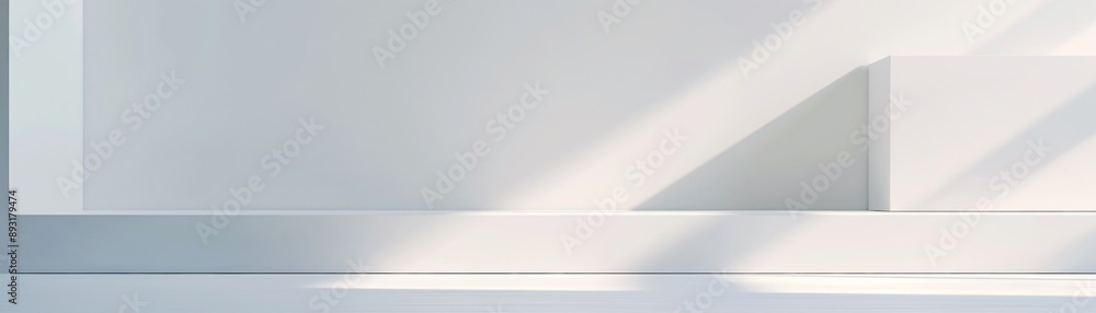 Poster a minimalist scene with a bright background and a simple geometric shapes.