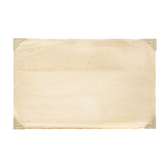 Paper sheet with retro angles. Vintage piece of old notebook page. Isolated on white background