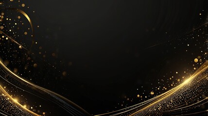 Luxury abstract background with golden lines on dark, modern backdrop concept 3d style. Illustration from vector about modern template deluxe design.
