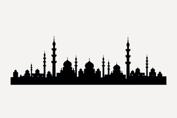 Obraz premium Islamic skyline silhouette vector art