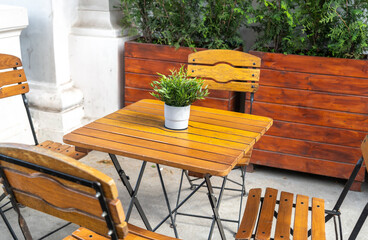 Street Restaurant Table, Empty Cafe Tables, Bistro Seat, Bar Terrace, Outdoor Restaurants, Cafeteria