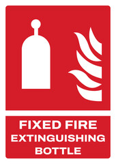 ISO fire prevention safety sign text variation_fixed fire extinguishing bottle size a4/a3/a2/a1	
