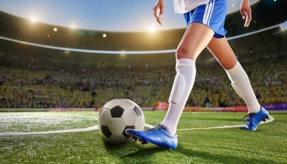 축구공을 차고있는 축구선수