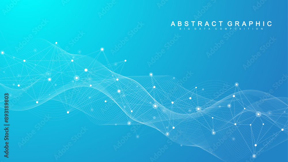 Poster Global network connection banner design template. Header social network communication in the global business concept. Big data visualization. Internet technology