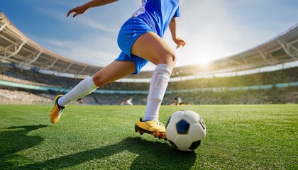 축구공을 차고있는 축구선수
