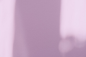 Purple Background,Empty Studio Room With Light,Shadow Leaves on Concrete Wall Texture for Product Present,Cement Floor with  Abstract Blurry Bokeh of Sunlight,Blank Pastel Purple with copy space