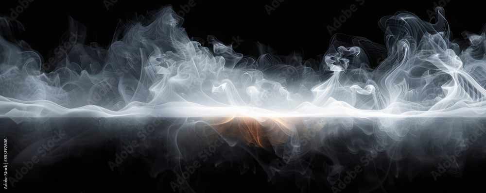 Poster mesmerizing abstract smoke in dark background with ethereal lighting and surreal atmosphere perfect 