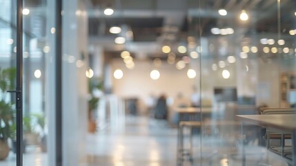 Abstract blurred office interior room. blurry working space with defocused effect. use for background or backdrop in business concept