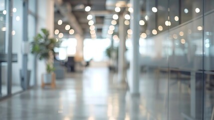 Abstract blurred office interior room. blurry working space with defocused effect. use for background or backdrop in business concept