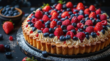 Patriotic Flag Cake: Labor Day, Memorial Day, Independence Day - American Flag Colored Pie Desserts