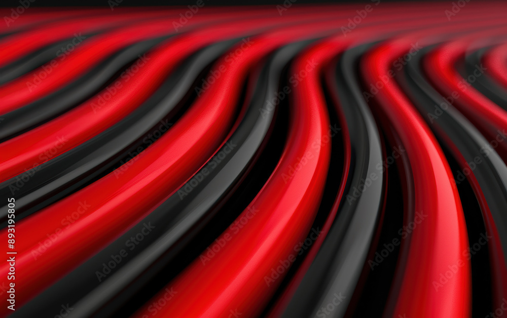 Poster abstract close-up of red and black wavy lines creating a dynamic and striking pattern, emphasizing b