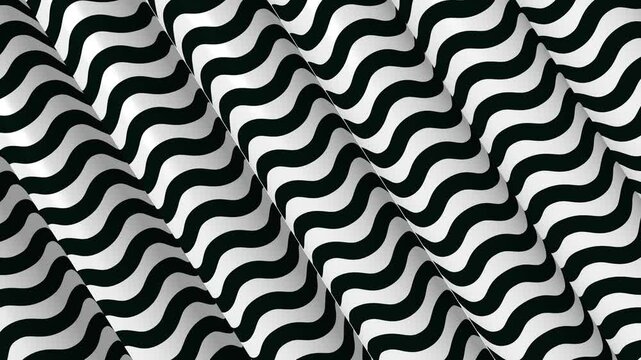 Seamless geometric wavy pattern in black and white.