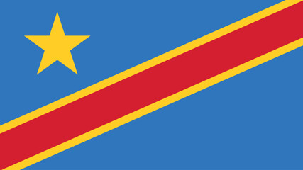Official vector flag of Democratic Republic of the Congo. Illustration eps10.