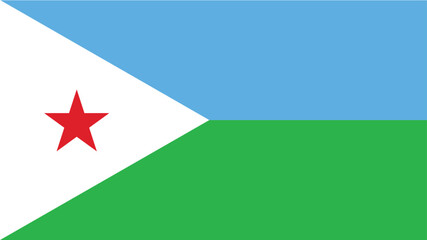 Official vector flag of Djibouti. Illustration eps10.