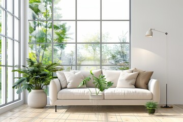 Modern scandinavian interior room created with Generative AI