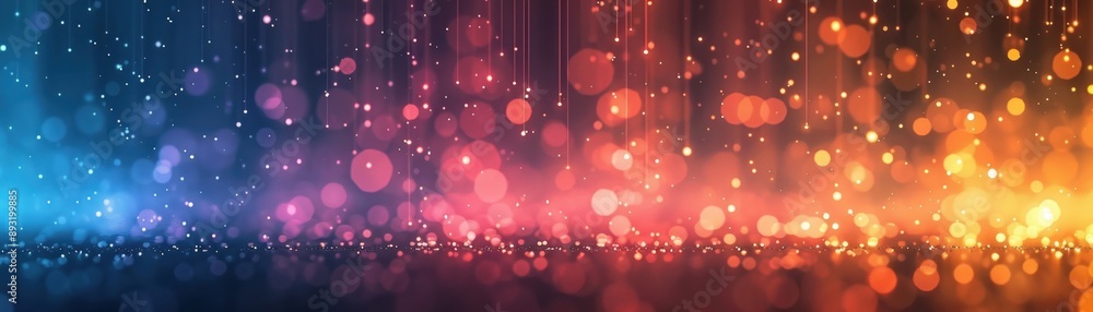 Poster colorful bokeh background with gradient lights creating a mesmerizing starry night effect. perfect f