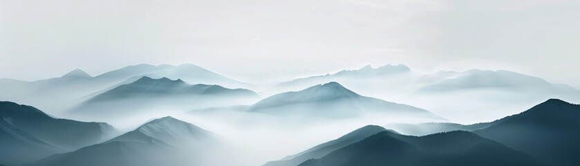 Obraz premium A majestic and clear photo of a mountain range partially obscured by a curtain of rain