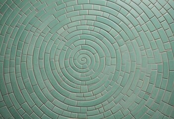 Fototapeta premium spiral pattern from square tiles in a turquoise color