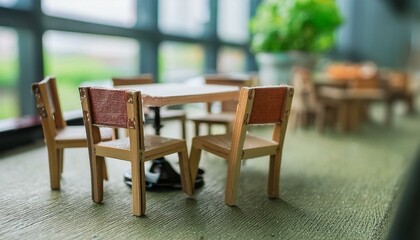 분위기 좋은 레스토랑 카페 테이블 미니어처