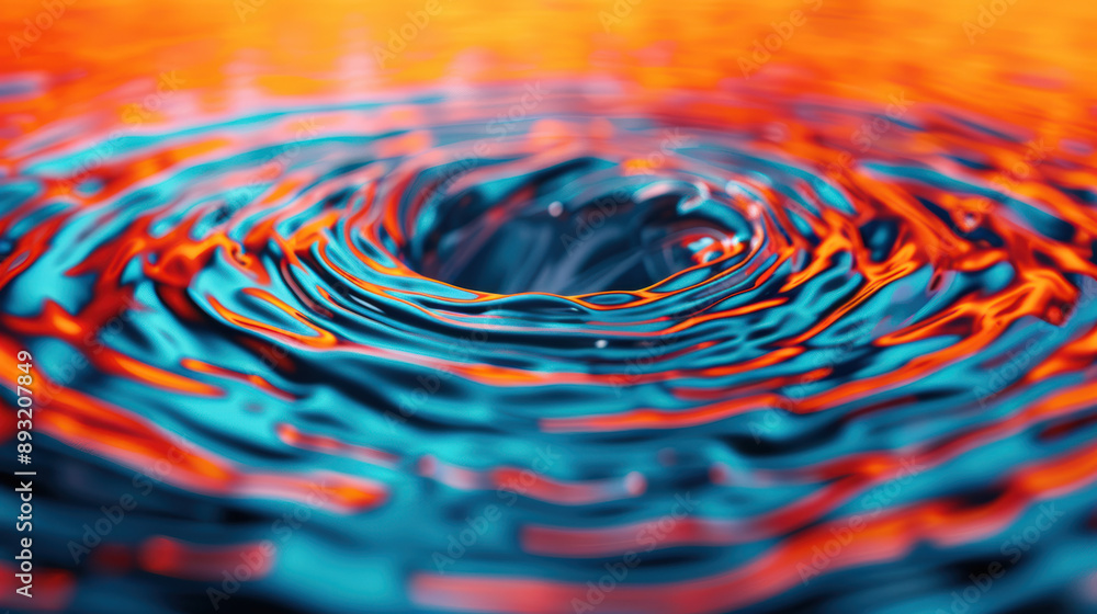 Aufkleber abstract vibrant whirlpool with blue and orange hues creating a dynamic and mesmerizing effect, perf