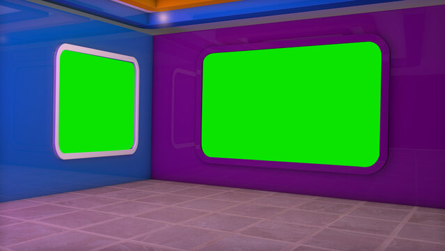 broadcasting virtual studio professional look for news green scen