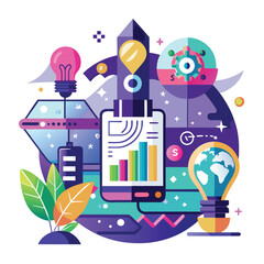 Obraz premium Business growth, development, innovation concept illustration.