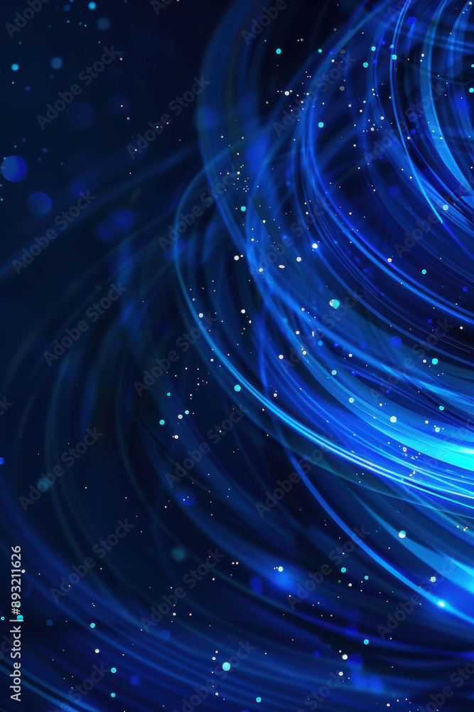 Poster dynamic abstract blue light streaks with bokeh effect create a motion-filled design perfect for back
