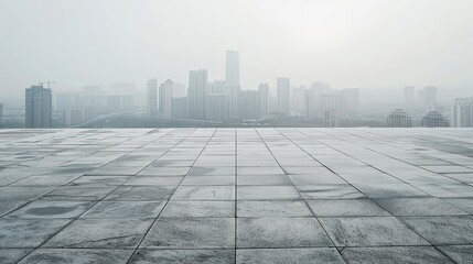 Fototapeta premium Sleek Modern Urban Landscape with Expansive City Skyline