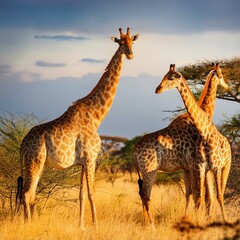 Obraz premium giraffe mammal animal, AI generated