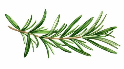 Obraz premium Captivating watercolor illustration of rosemary with delicate flowers and lush leaves, showcasing natures beauty in detail.