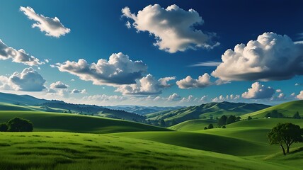 Naklejka premium Sunny Hillside Bliss