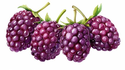 Vibrant boysenberry watercolor art showcases rich hues and delicate brushstrokes, perfect for any art lovers collection.