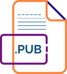 PUB   File extension icon little dot and color fill