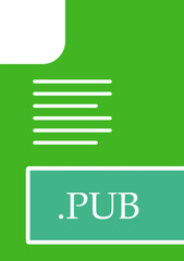 PUB   File format icon fill insidse with symbol