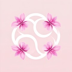Fototapeta premium pink flower logo background. Generative ai