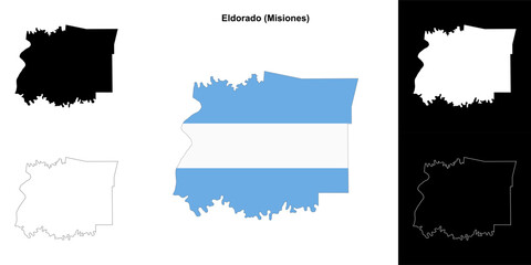 Eldorado department (Misiones) outline map set
