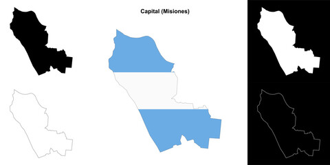 Capital department (Misiones) outline map set