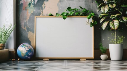 White Standing Board with Environmental Concept