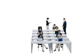 デスクワークをする人々