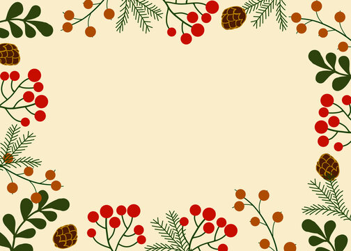 Illustration of botanical picture frame