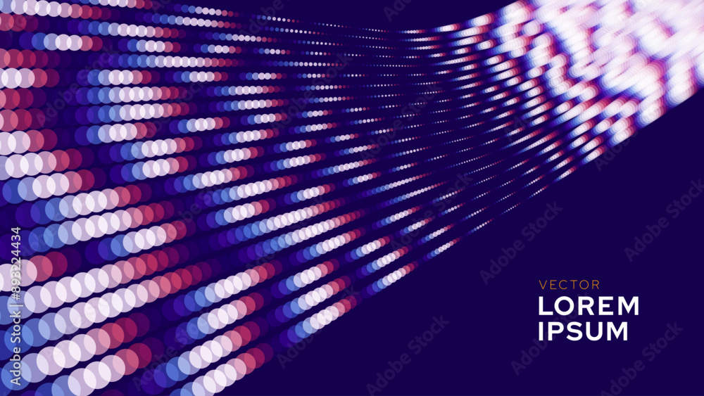 Poster Digital Data Flow Vector Background. Big Data Technology Lines. Medical Research or Tech Innovation Online Webinar Presentation Event Banner. Vector Illustration.