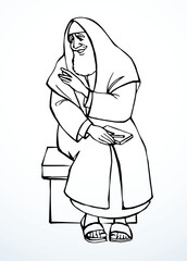 Vector drawing. Old jewish man