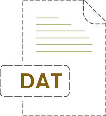 DAT  icon black rounded dashed outline