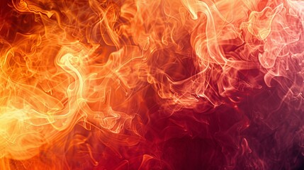 Fototapeta premium Red and orange smoke texture creating a vibrant and dynamic color pattern.