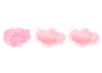 pink smoky watercolor isolated  set