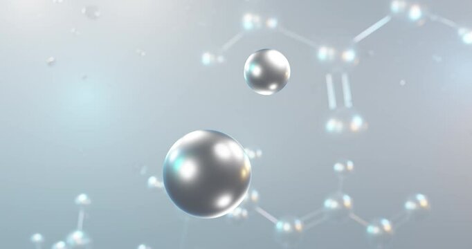 Potassium chloride rotating 3d molecule, molecular structure of potassium salt, seamless video