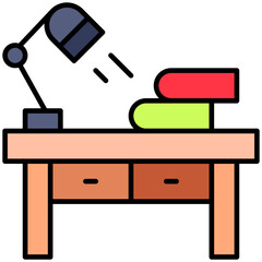 desk, lamp, library, school, study, table Icon