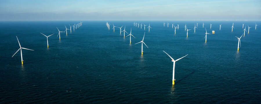 Offshore wind farm in dutch part of North Sea